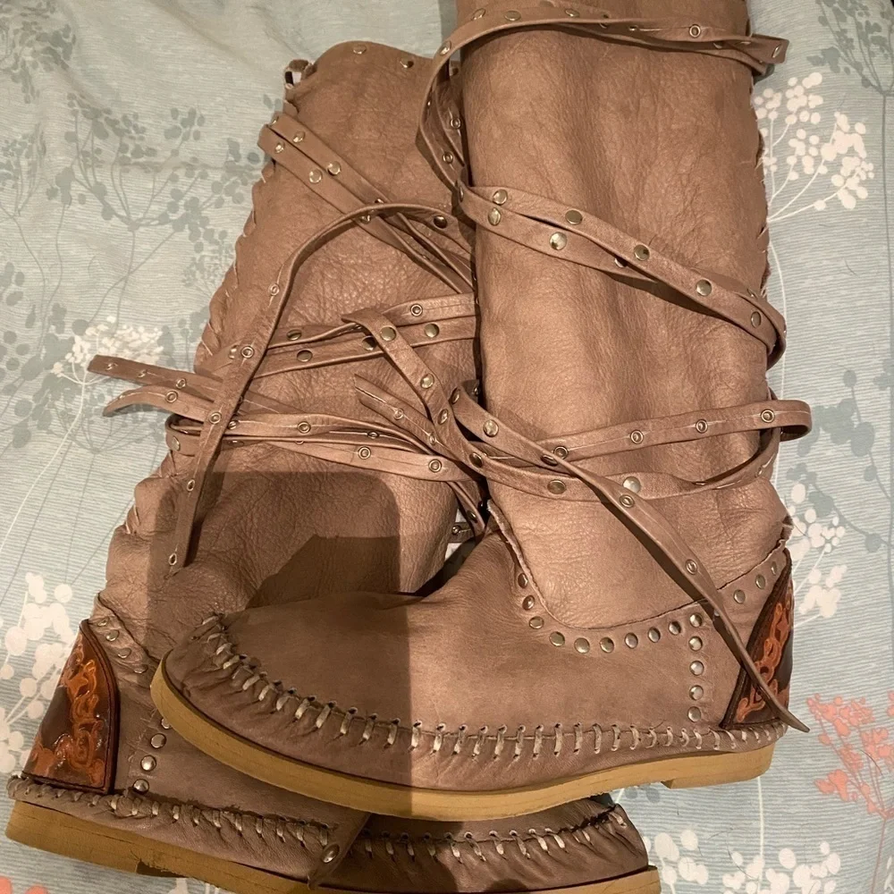 LEATHER  Slouch women’s boots - Picture 7 of 10